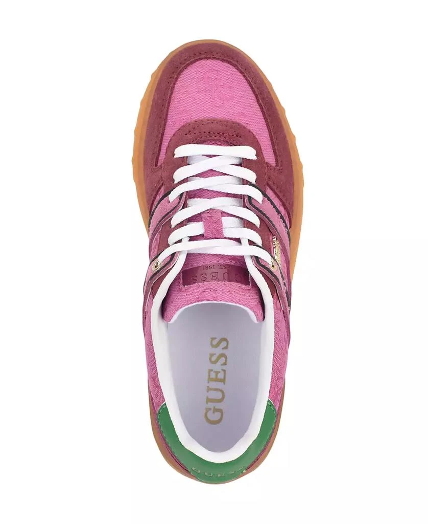 GUESS Women
s Inart Low Profile Sporty Gum Bottom Lace-Up Sneakers 4