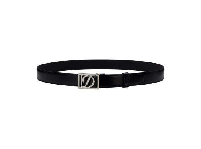 S.T. Dupont Ceinture noir boucle D en palladium