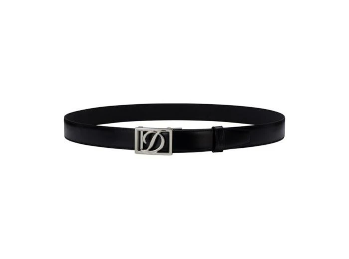 S.T. Dupont Ceinture noir boucle D en palladium 1