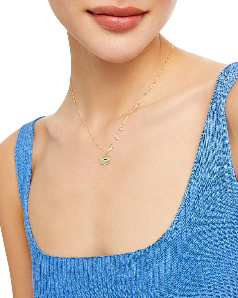 Meira T 14K White & Yellow Gold Evil Eye Sapphire & Diamond Disc Pendant Necklace, 16" 2