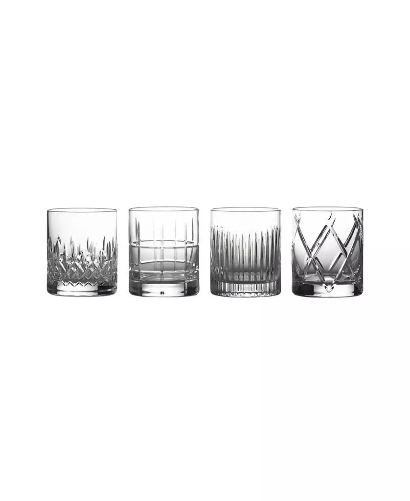 Waterford Crystal Short Stories Double Old Fashioned Mixed Aras, Cluin, Lismore Olann, Set of 4 1