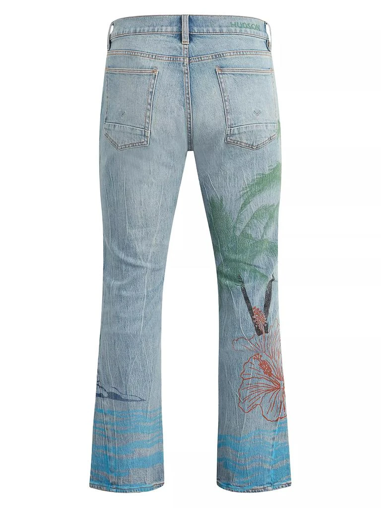 Hudson Walker Palm Painted Kick Flare Jeans 3