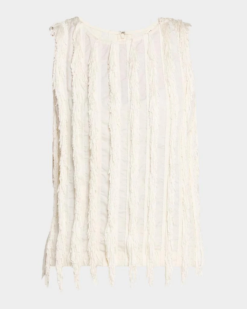 ZANKOV Sleeveless Fringe Stripe Top