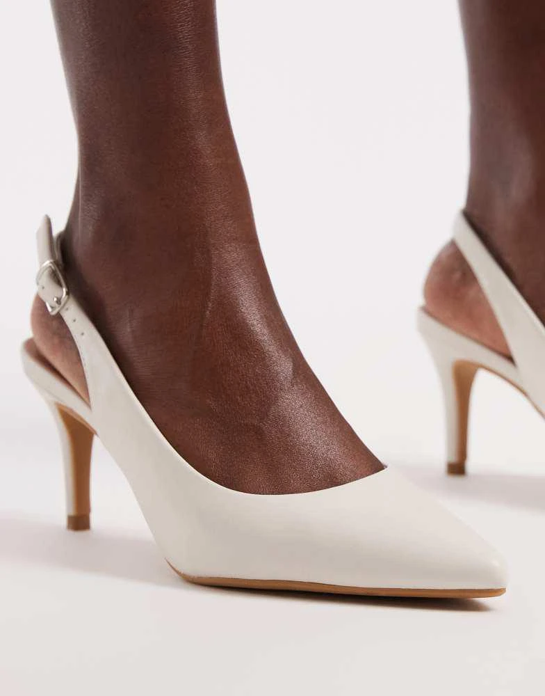 New Look New Look slingback heeled shoe in cream 2