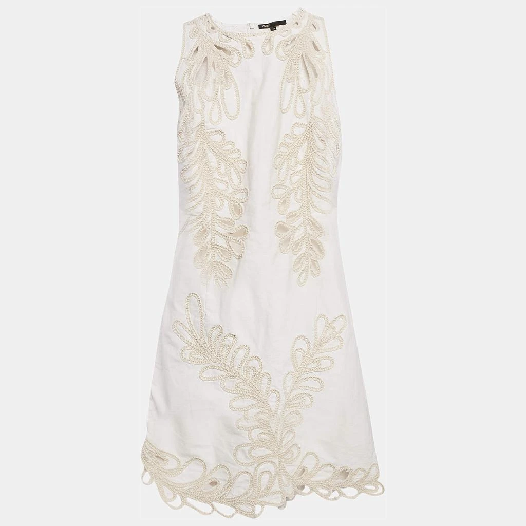 Maje White Embroidered Gabardine Cotton Cut-Out Detail Mini Dress XL  On  Sale Now with Up to 38% Off | Discover Exclusive Deals & Savings at  BeyondStyle  Authentic Maje Women|mini dress|women's