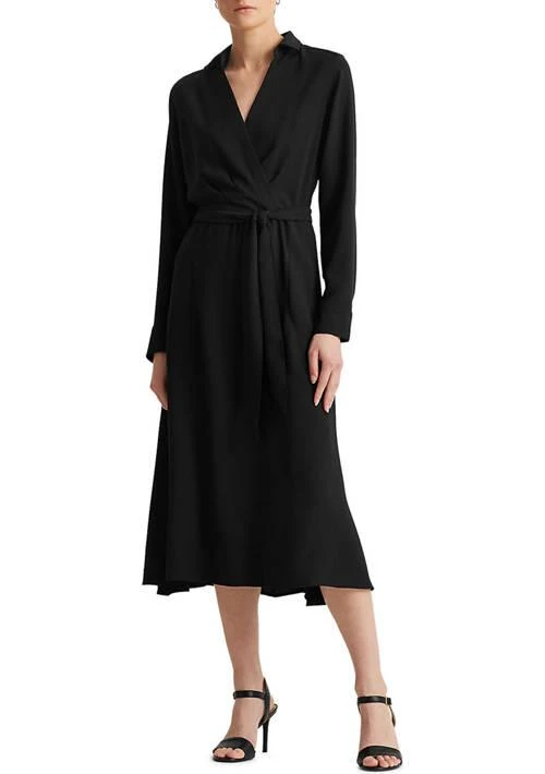 Ralph Lauren Ralph Lauren Women S Surplice Georgette Midi Dress 1