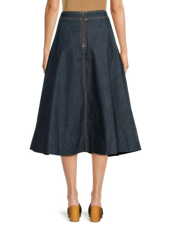 Tommy Hilfiger Stretch Cotton Denim Midi-Skirt 2