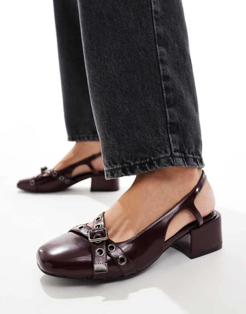 Cotton:On Cotton On bonnie slingback black heel in burgundy
