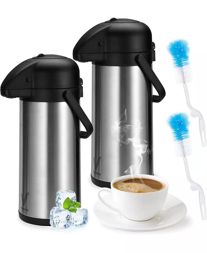 VONDIOR Insulated Stainless Steel Thermal Coffee Carafe Dispenser 2-Pack, 102 oz