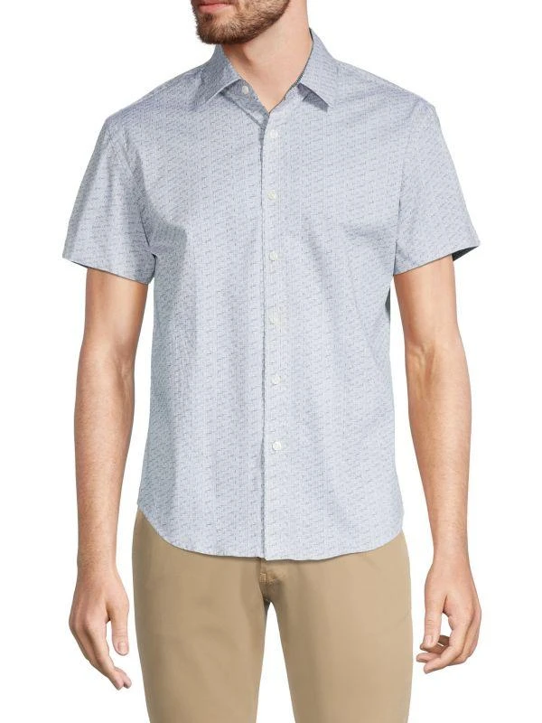 DUCHAMP LONDON Foulard Stretch-Twill Button-Down Shirt 1