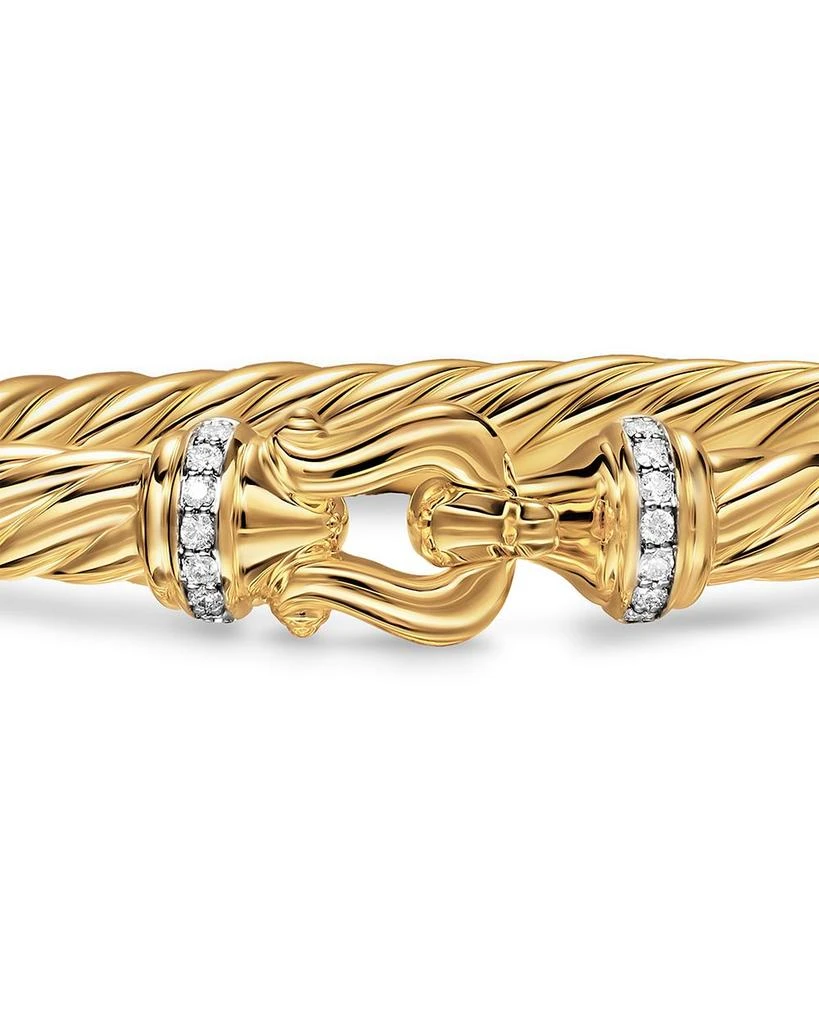 David Yurman Cablespira® Buckle Bracelet in 18K Yellow Gold with Diamonds, 6mm 6