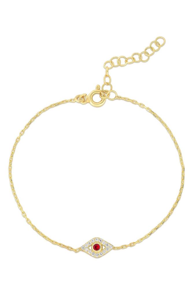 Sphera Milano 14K Gold Vermeil Pave CZ Evil Eye Bracelet