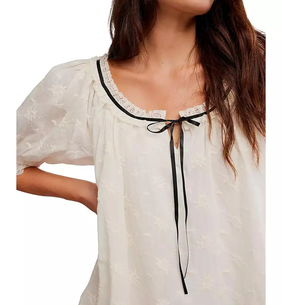 Free People Women's Juno Short Puff-Sleeve Mini Dress 4