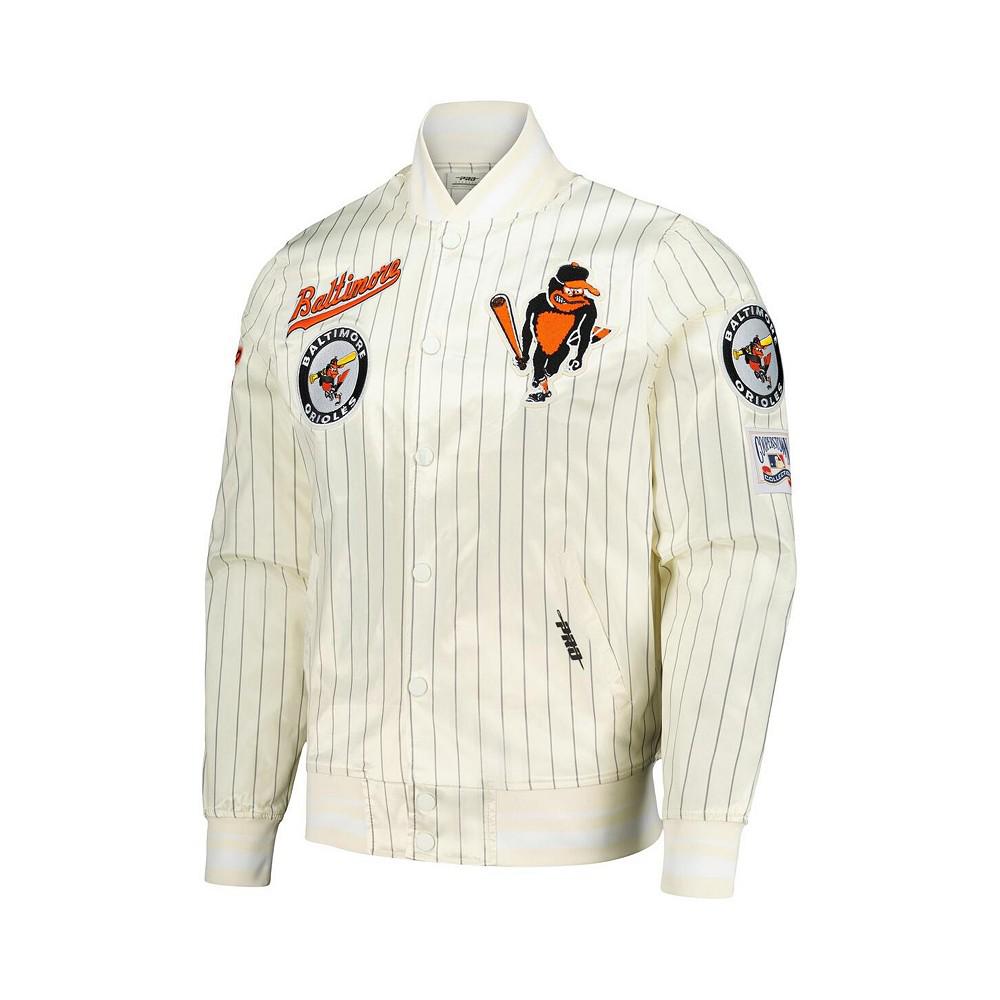 Pro Standard Men's Cream Baltimore Orioles Cooperstown Collection Pinstripe Retro Classic Satin Full-Snap Jacket