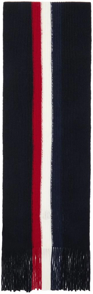 Moncler Navy Tricolor Wool Scarf 2