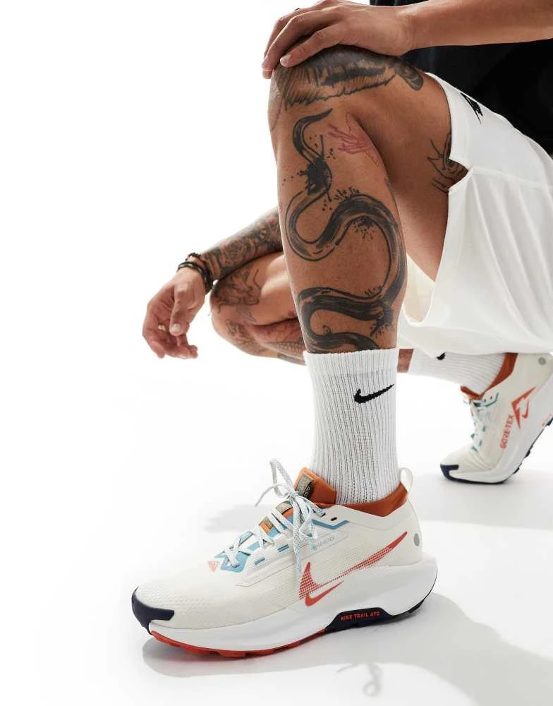 NIKE Nike Running ReactX Pegasus Trail 5 GORE-TEX trainers in white and red 1