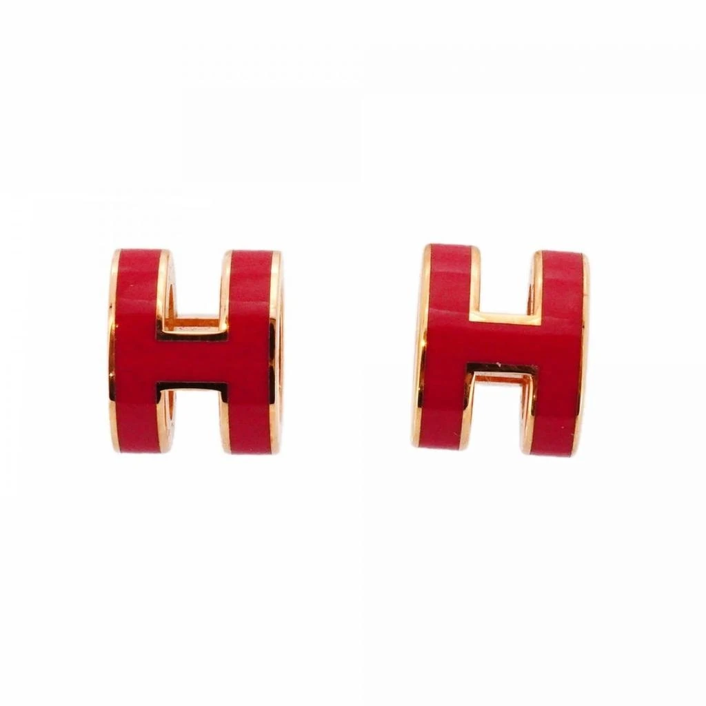 Hermes pink pink gold Plating Stud Earrings (Pre-Owned)