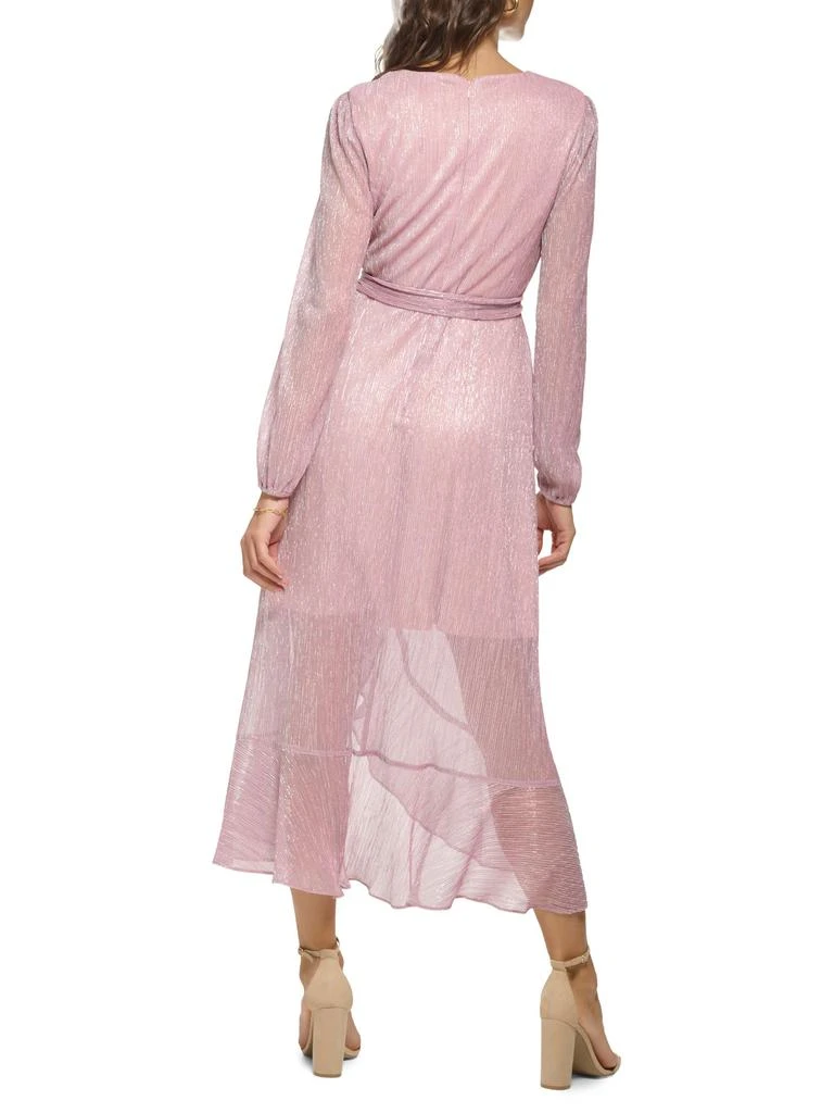 knee length dresses for ladies Kensie Floral Irene Smocked Midi Dress FUCHSIA-RED / M by Sugarlips main image 0