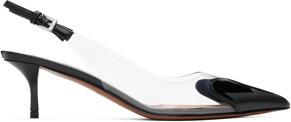 Alaia Heart 50mm Heels Slingbacks Blue Sheepskin 810208
