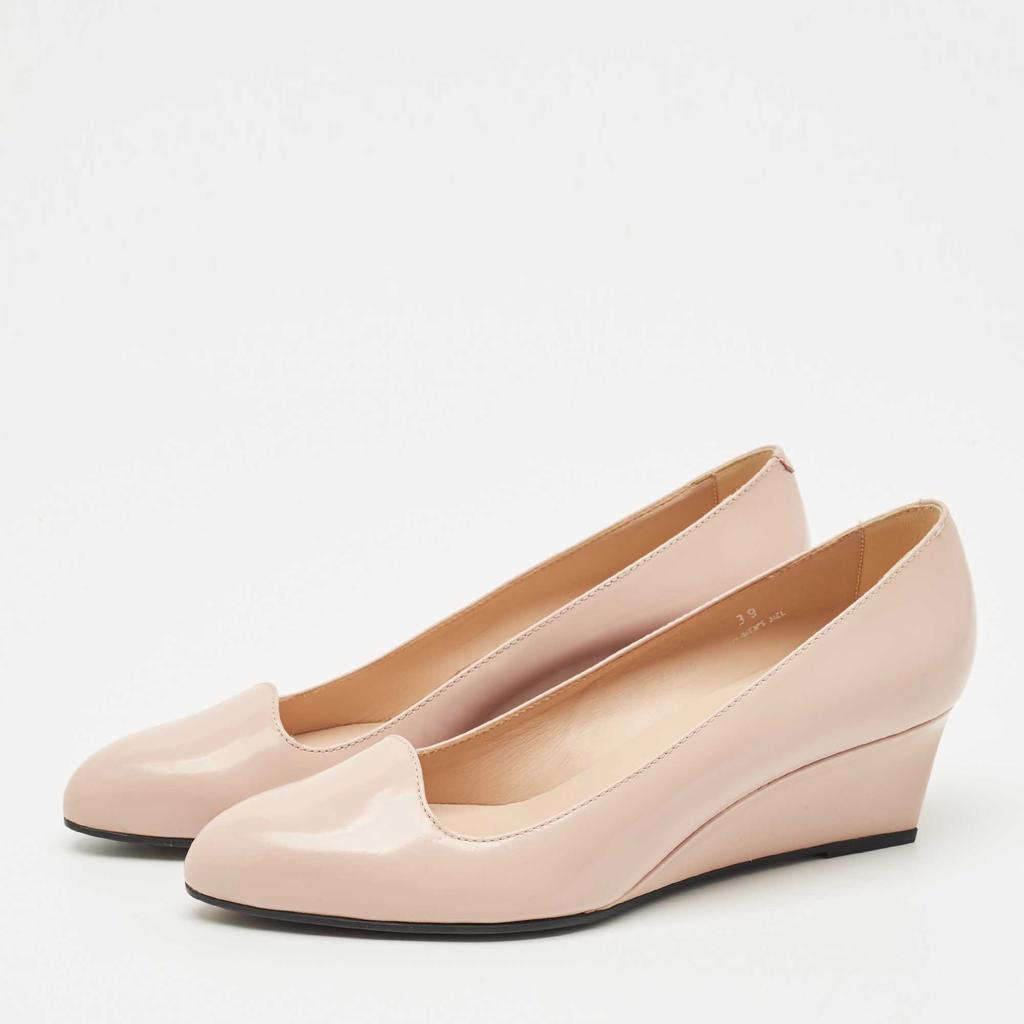 Tod's Tod's Blush Pink Leather Almond Toe Wedge Pumps Size 39
