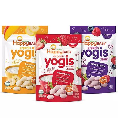 Happy Family HappyBABY Organics Yogis Melts Variety Pack, 1oz, 3ct.