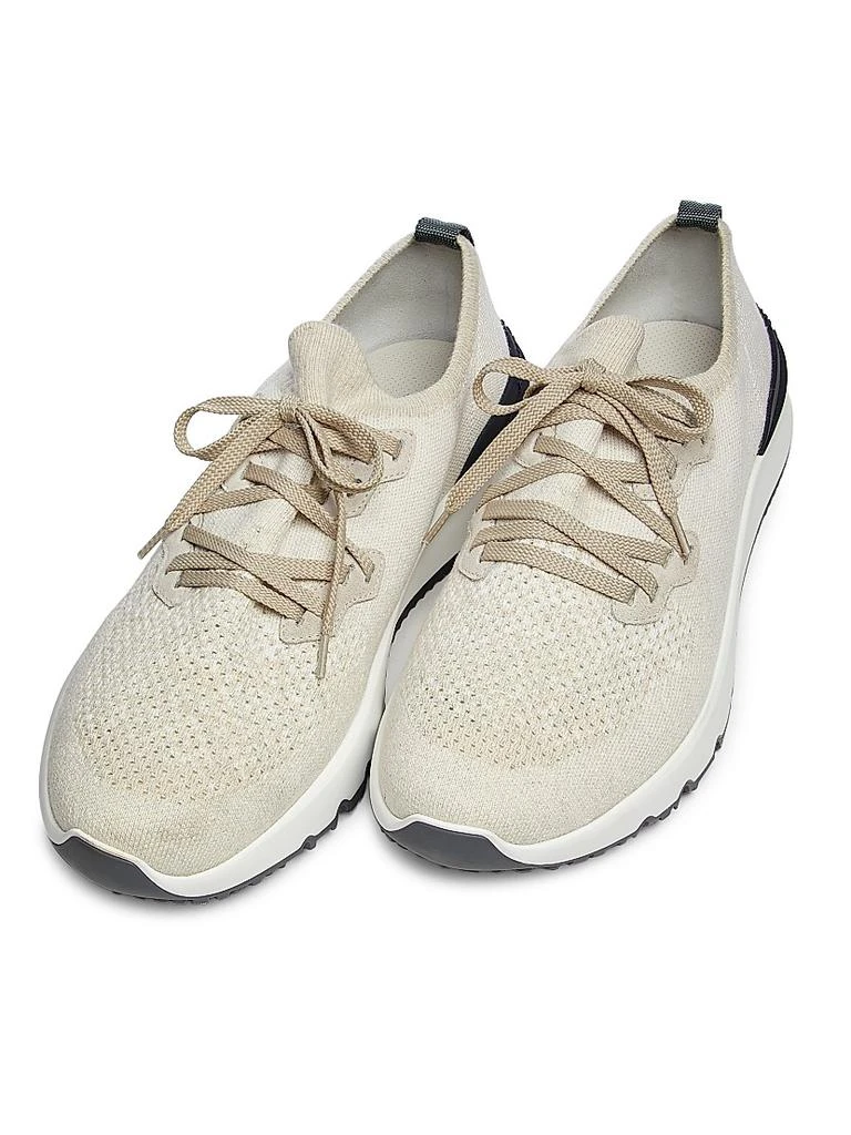 Brunello Cucinelli Stretch-Knit Low-Top Sneakers 4