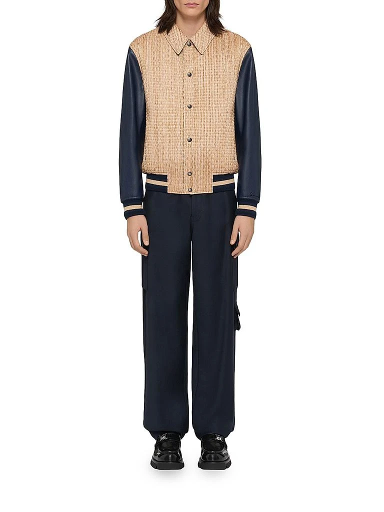 Givenchy Le Clos Varsity Jacket in Raffia and Leather 2