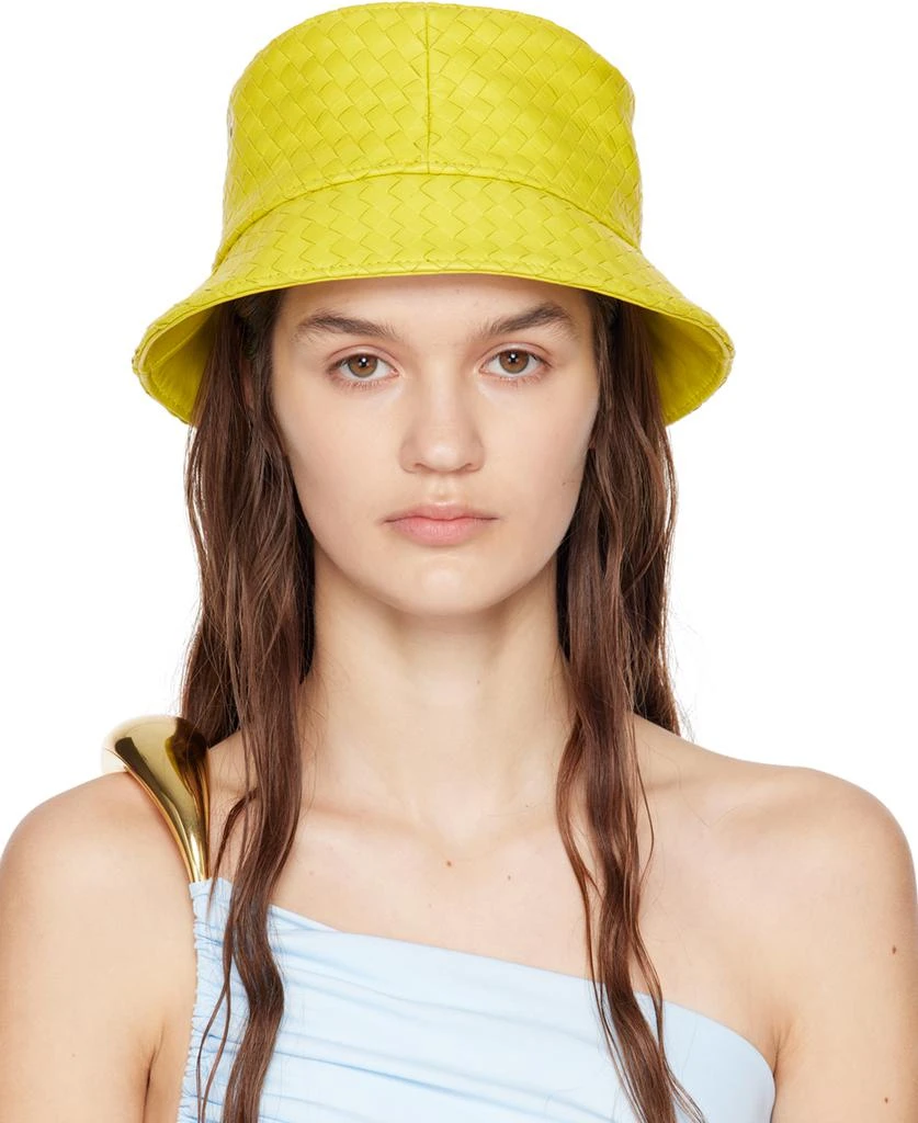 Bottega Veneta Yellow Intrecciato Bucket Hat 1