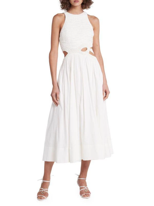 Aje New Catara Sequin Sateen Cut Out Midi Dress 6