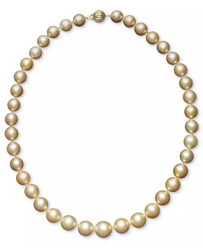 Macy's 14k Gold Cultured Golden South Sea Pearl Graduated Strand (10-12-1/2mm) 18" Necklace 1