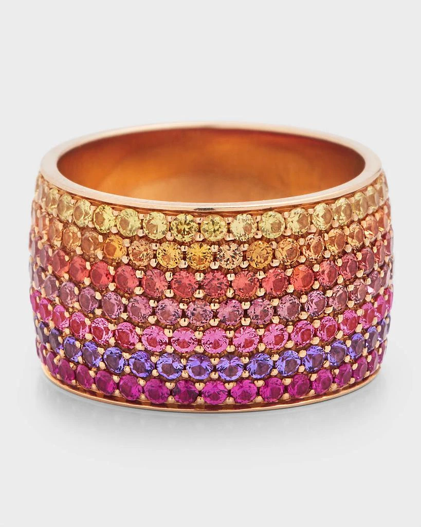 Emily P. Wheeler Los Angeles 18K Rose Gold Ombré Sapphire Cigar Ring 1