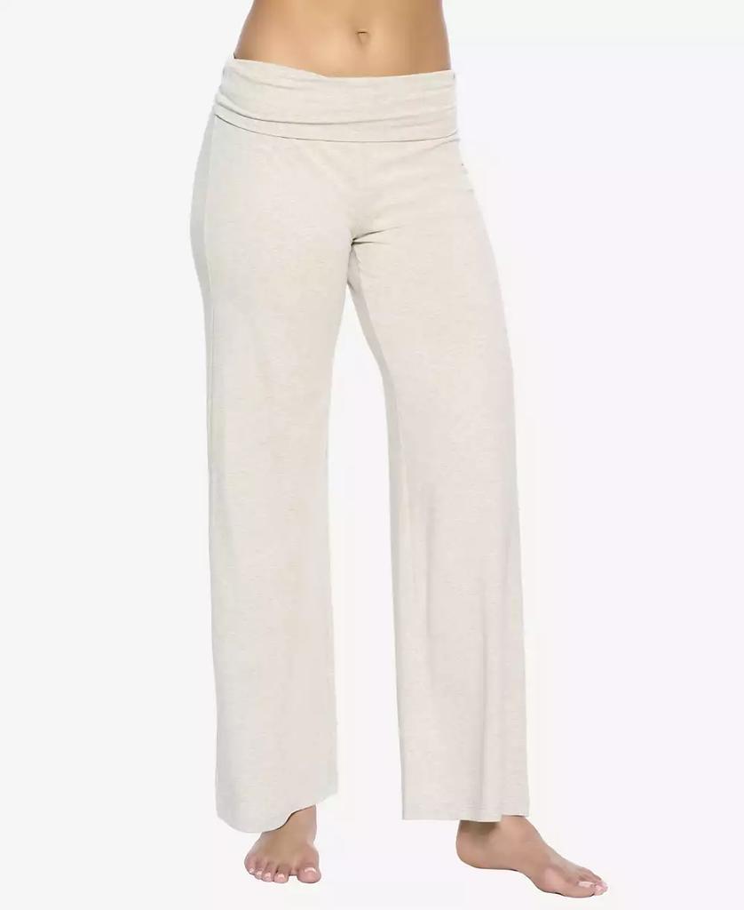 Felina Women's Naturally Soft Wide Leg Roll Over Pant