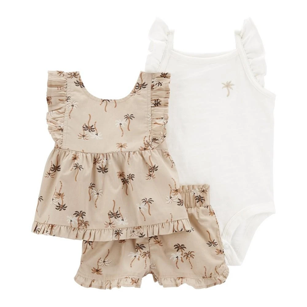 Carter's Baby Girls 3 Piece Palm Tree Outfit Set 1