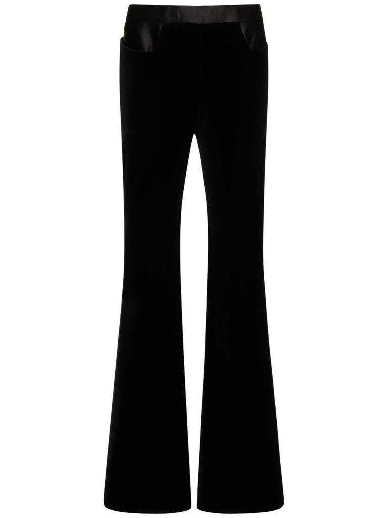 TOM FORD Cotton Velvet Low Rise Flared Pants