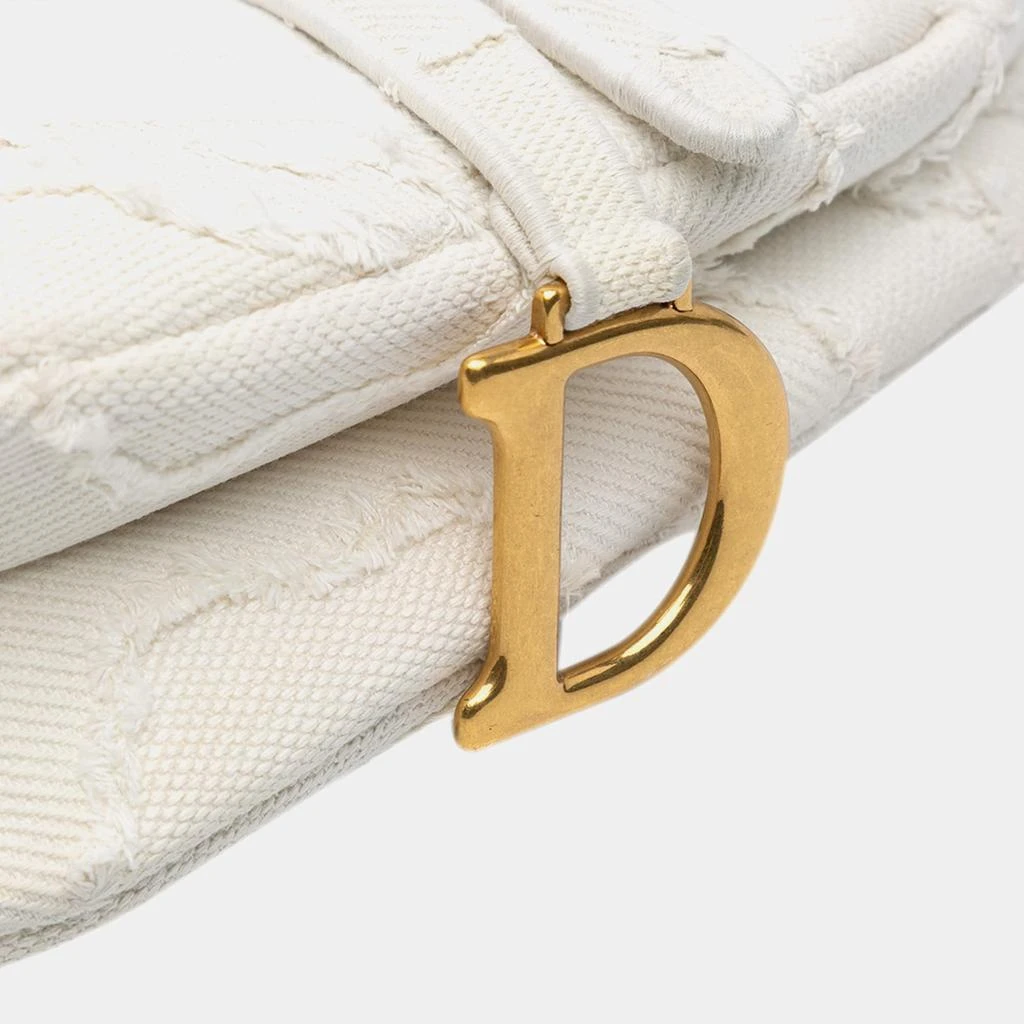 Dior Dior White Embroidered Canvas Camouflage Saddle Bag 5