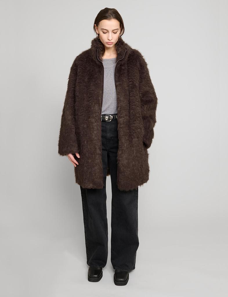 Pixie Market Brown  Faux Fur Coat