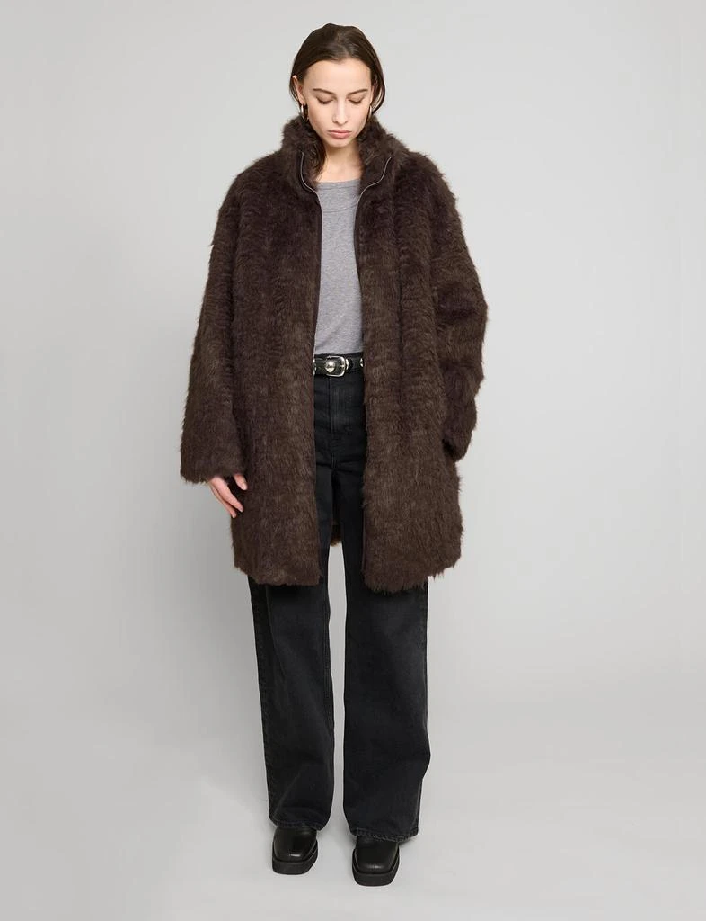 Pixie Market Brown  Faux Fur Coat 2