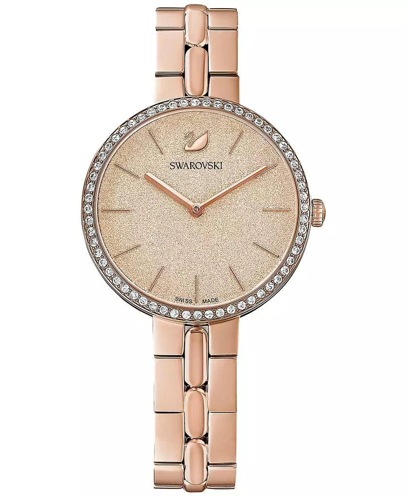 Swarovski Women's Swiss Cosmopolitian Rose Gold-Tone Stainless Steel PVD Bracelet Watch 35mm 1