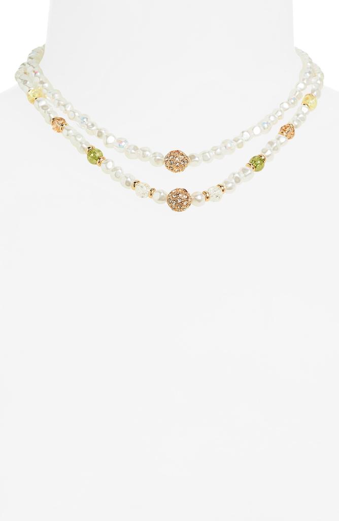 Two Piece Faux Pearl Necklace Set