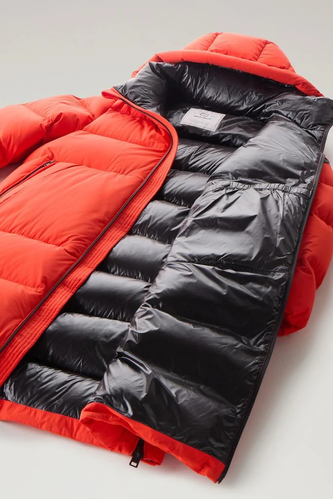 Woolrich Sierra Supreme Long Parka in Stretch Nylon - Men - Orange 6