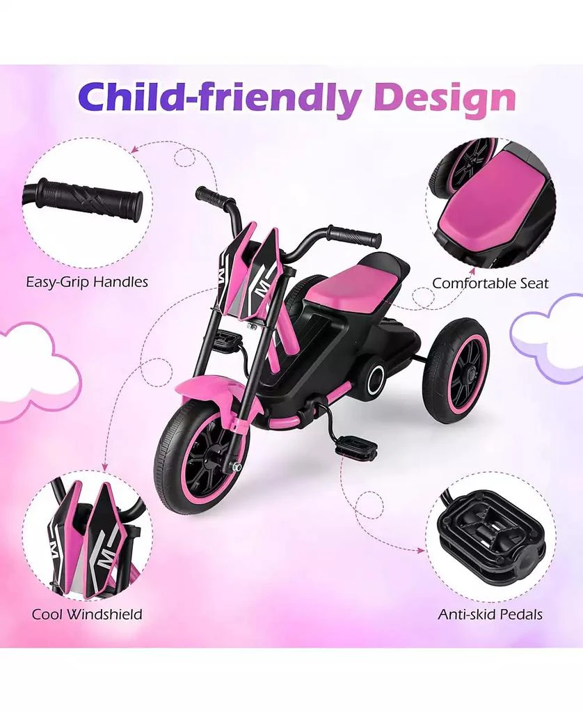 Mecale Kids Tricycle 3-Wheel Toddler Bike with Foot Pedals Forward Backward-Pink 6