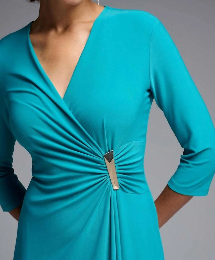 JOSEPH RIBKOFF Sheath Wrap Dress In Ocean Blue 2