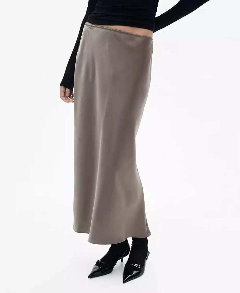 MANGO Women's Midi Satin Skirt 1