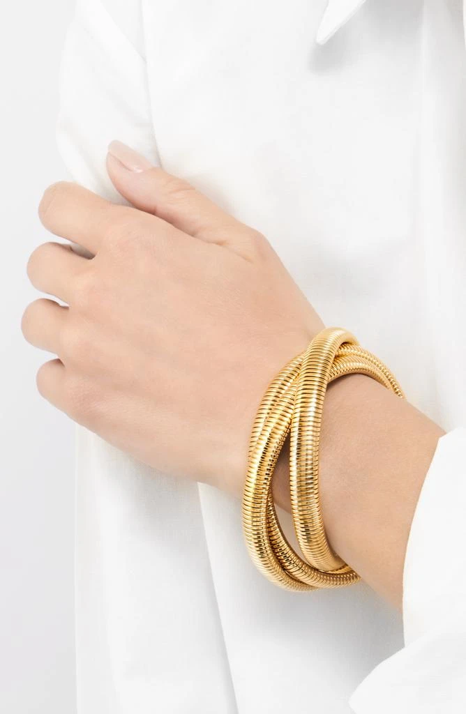 Adornia Omega Chain Triplet Bracelet gold 2