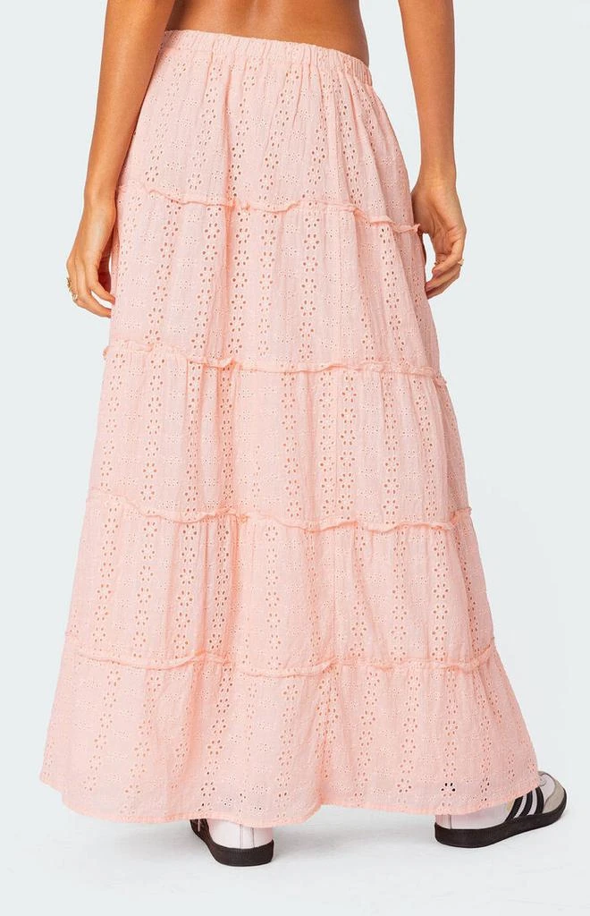Edikted Tiered Eyelet Slitted Maxi Skirt 5
