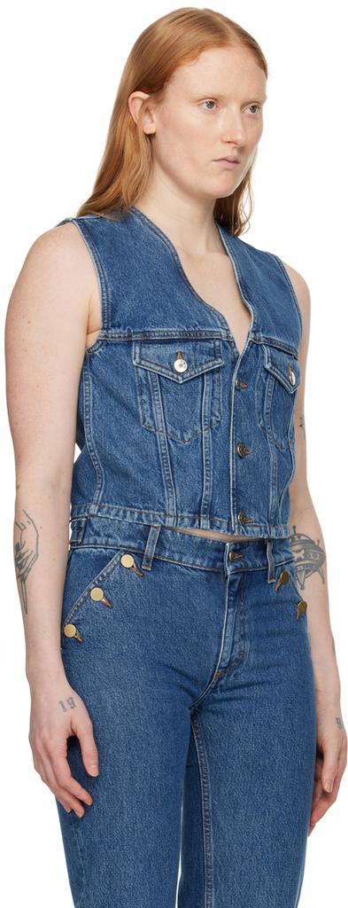 FILIPPA K Blue Fitted Denim Vest