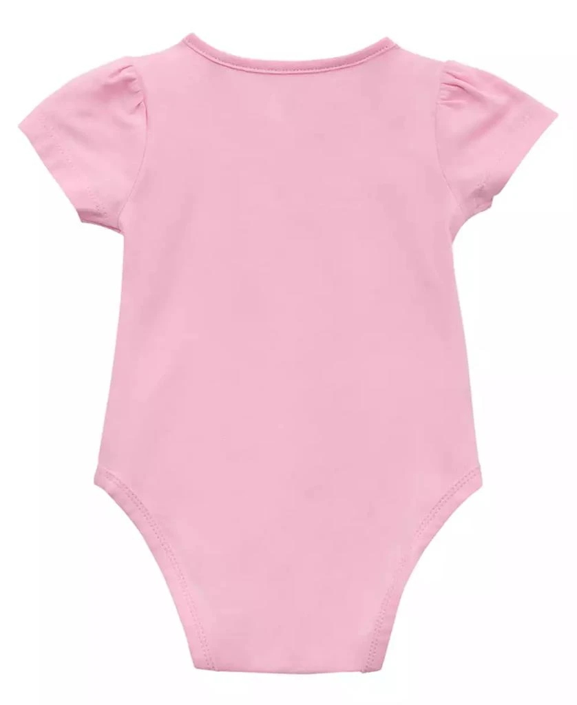 GUESS Baby Girls 2-Piece Short Sleeve Bodysuit and Embroidered Overall Set 4