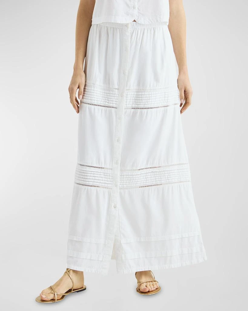 Splendid Callan Cotton Viscose Crochet-Trim Midi Skirt 1