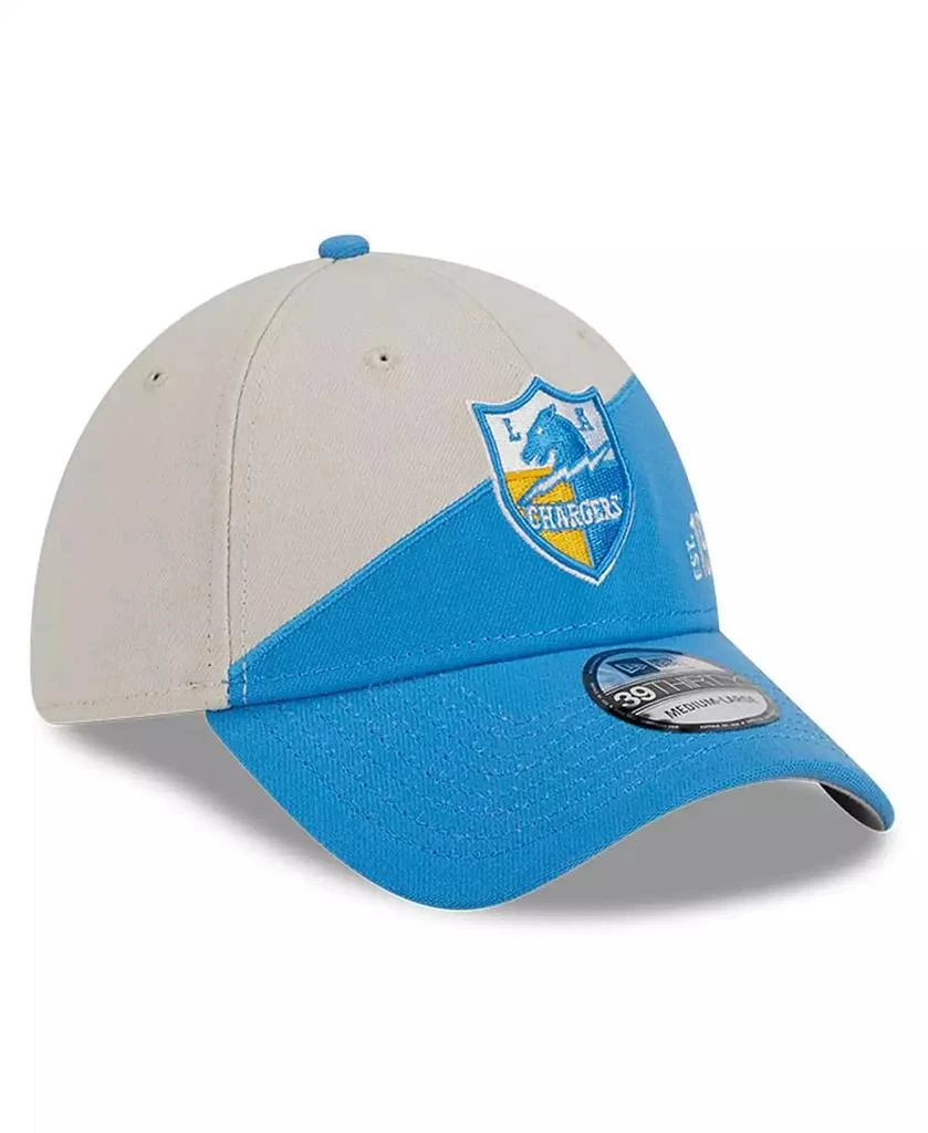 New Era Men's Cream, Powder Blue Los Angeles Chargers 2023 Sideline Historic 39THIRTY Flex Hat 4