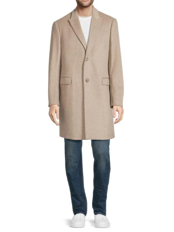 Saks Fifth Avenue Peak Lapel Wool Blend Top Coat 1